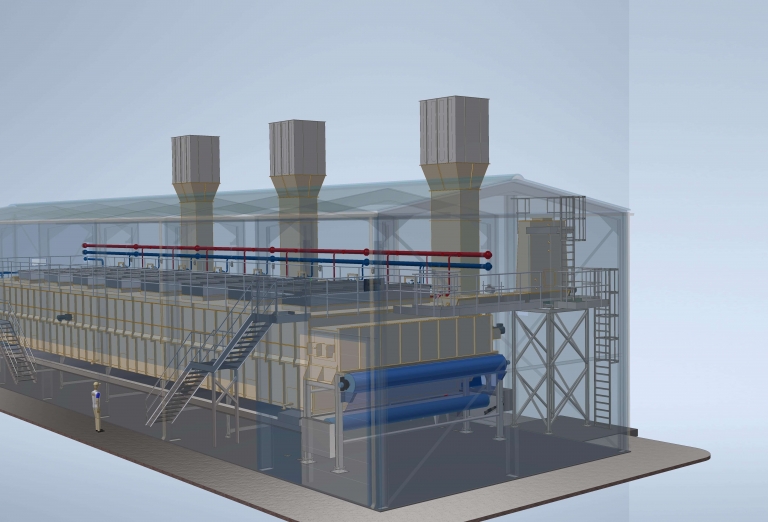Drying of woodchips and sawdust on a belt dryer